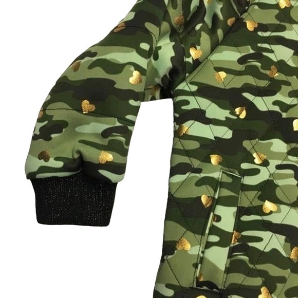 "Betsey Johnson XO Girls Camo Camp Bomber Jacket - Size 5"  K18 * - Picture 9 of 10